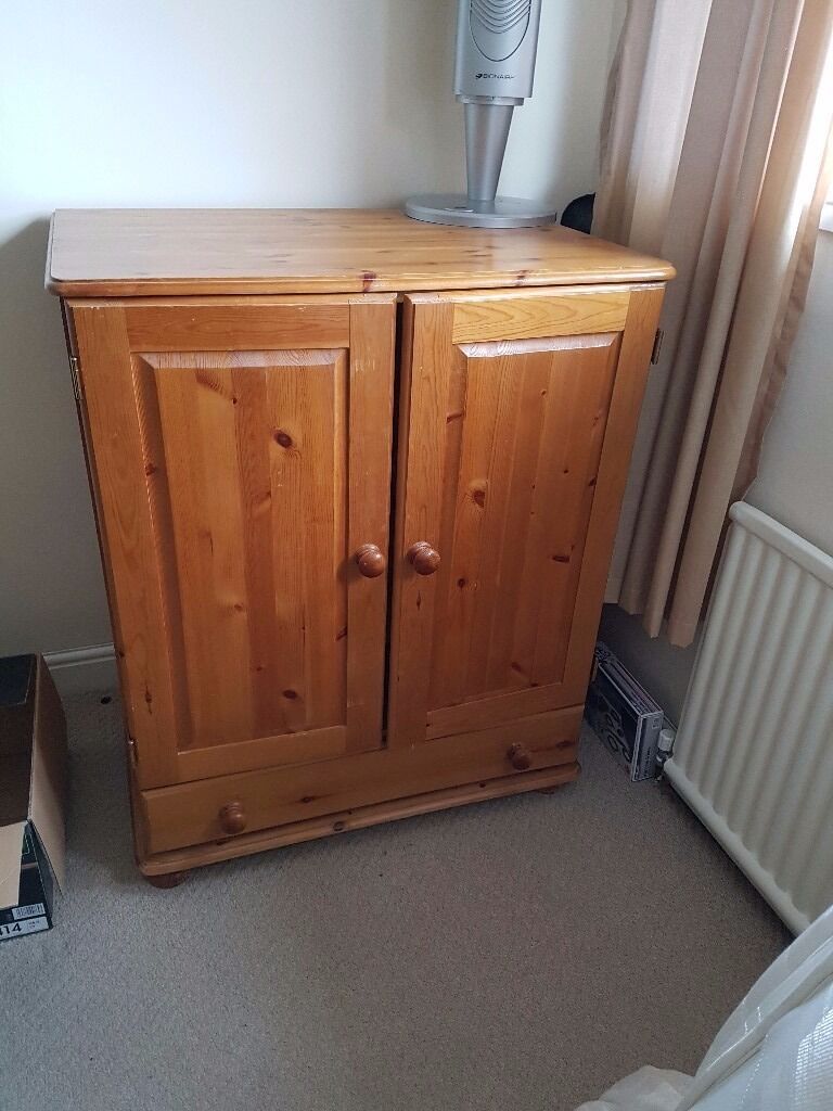 Tv Or Hi Fi Cabinet  Sturdy Yellow Pine. Featuring 2 Doors With Thame 70" Wide 4 Drawers Pine Wood Sideboards (Photo 7 of 15)