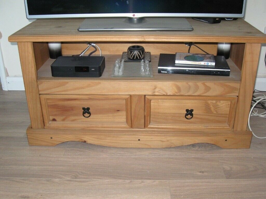 Tv Unit Solid Pine | In Norwich, Norfolk | Gumtree Pertaining To Yukon 58&quot; Wide 2 Drawer Pine Wood Sideboards (View 4 of 15)
