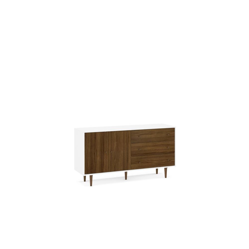 Unbranded Naples White And Dark Brown Sideboard 1802750001 Inside Ebenezer 59.06&quot; Wide 3 Drawer Sideboards (Photo 13 of 15)