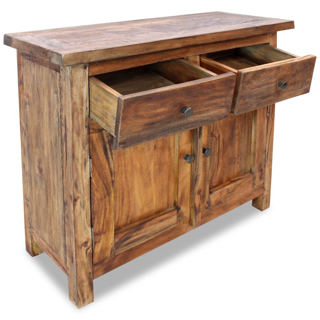 Vidaxl Sideboard 2 Doors/drawers Solid Reclaimed Wood End In  (View 5 of 15)