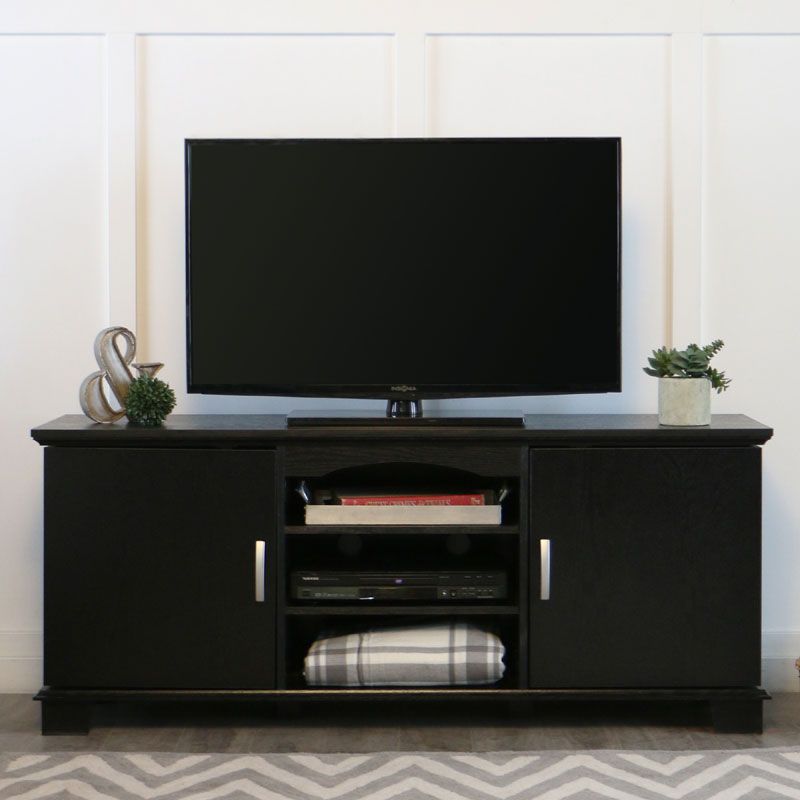 Walker Edison Jamestown 65 Inch Tv Cabinet Black W60c73bl Pertaining To Shilo Tv Stands For Tvs Up To 65&quot; (View 13 of 15)