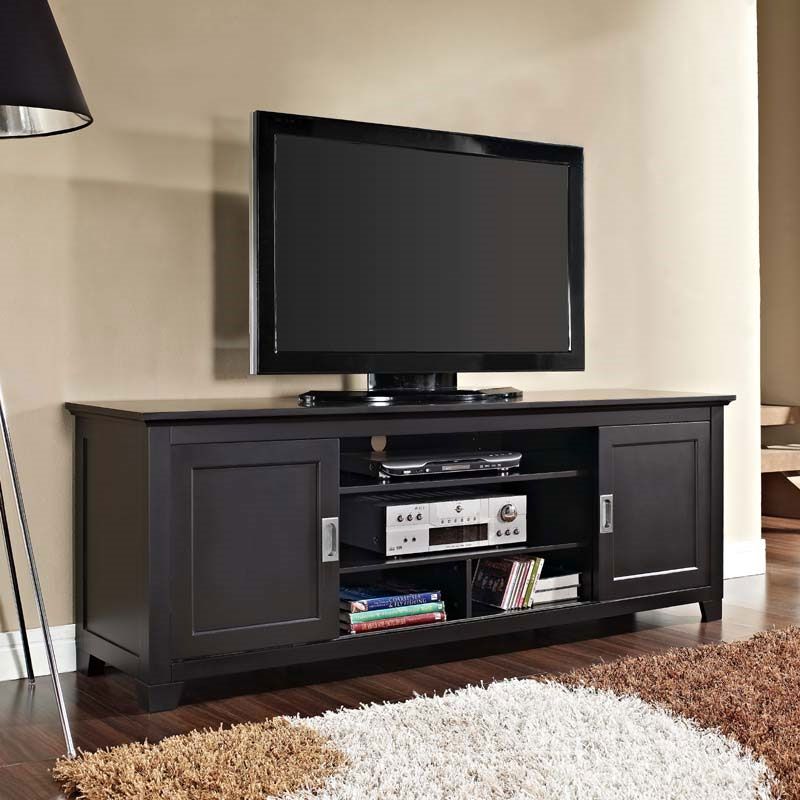 Walker Edison Solid Wood 70 Inch Tv Stand With Sliding In Mainor Tv Stands For Tvs Up To 70" (View 13 of 15)