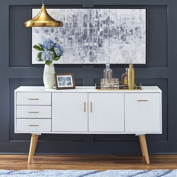 Wrought Studio Hoai 56" Wide 3 Drawer Sideboard & Reviews Pertaining To Isra 56&quot; Wide 3 Drawer Sideboards (View 6 of 15)