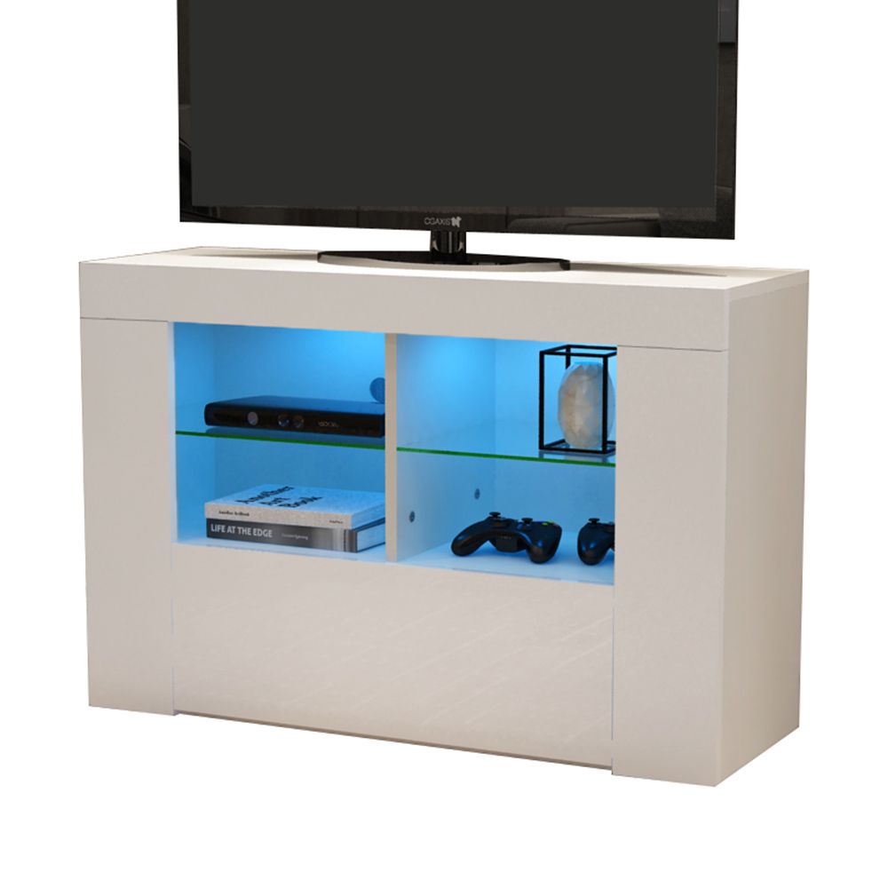 100cm Modern White High Gloss & Matt Tv Cabinet Unit Stand Throughout Tv Unit 100cm (View 3 of 15)