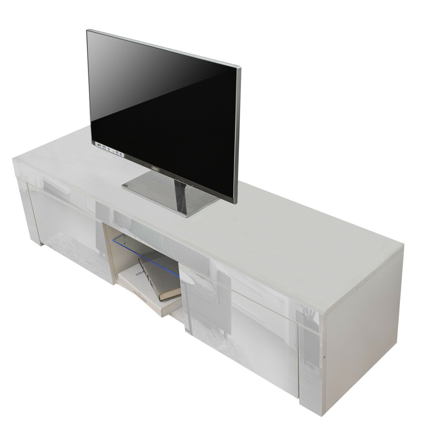 130cm Tv Unit Cabinet Tv Stand Storage Drawer High Gloss Throughout Solo 200 Modern Led Tv Stands (View 15 of 15)