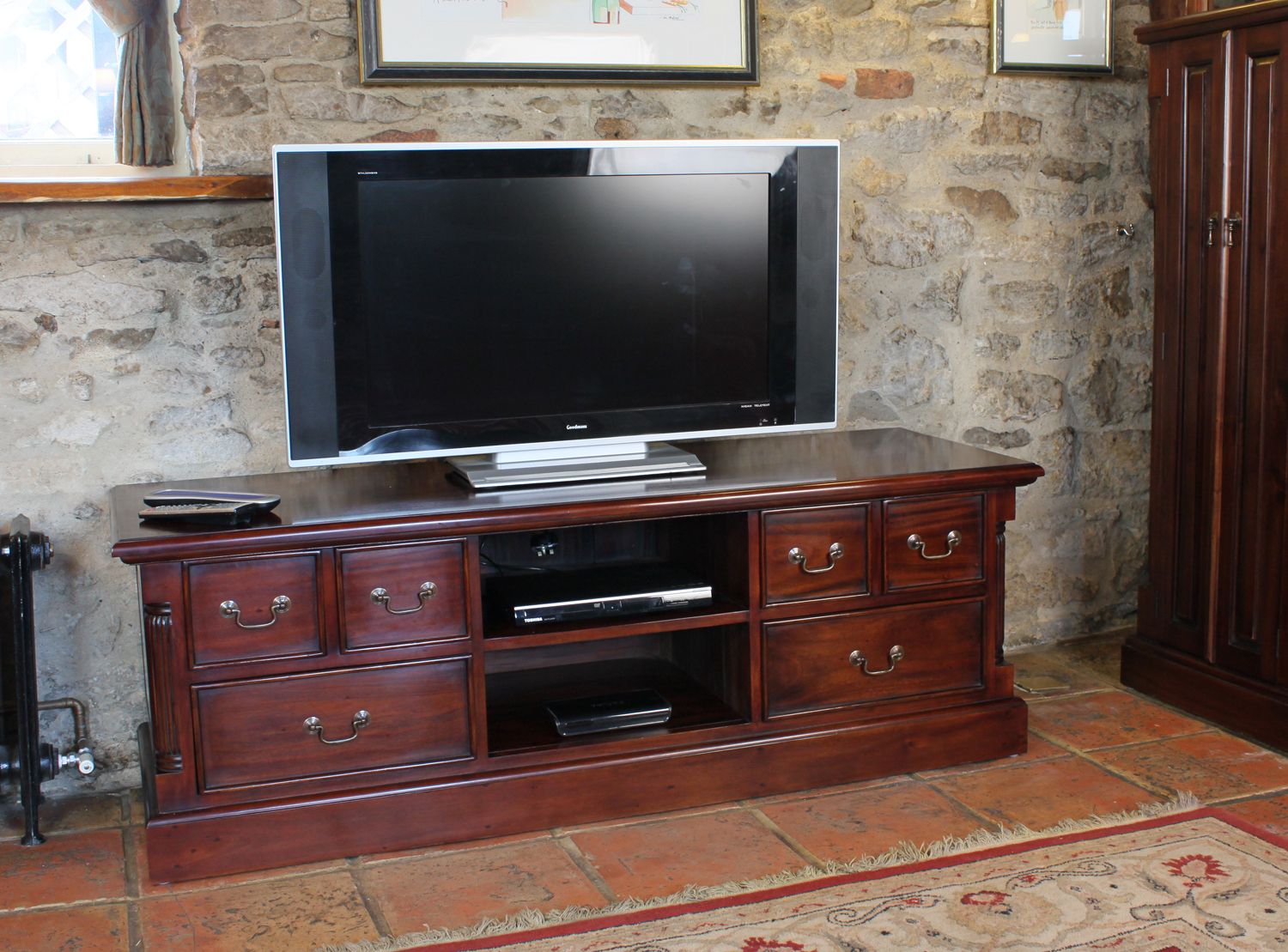 148cm Tv Cabinet From Our 'unique Living – Solid Mahogany With Unusual Tv Cabinets (View 11 of 15)