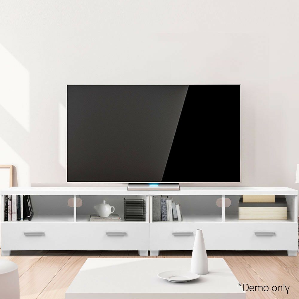180cm Tv Stand Entertainment Unit 3 In 1 Design 2 Drawers Regarding Hannu Tv Media Unit White Stands (View 3 of 15)