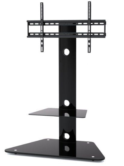 1home Cantilever Glass Tv Stand With Swivel Bracket For Throughout Cantilever Glass Tv Stand (View 5 of 15)