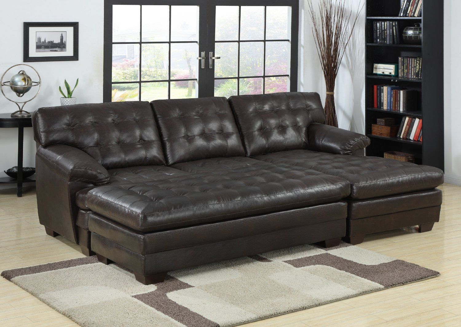 2 Piece Sectional Sofa With Chaise Design – Homesfeed Intended For Copenhagen Reclining Sectional Sofas With Right Storage Chaise (View 12 of 15)