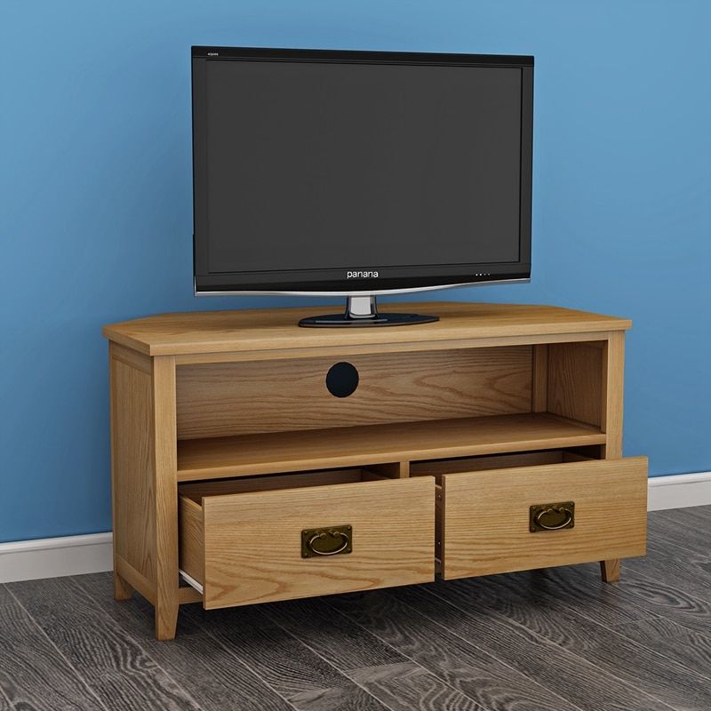 2018 New Product Oak Corner Tv Stand Solid Wood Tv Unit With Regard To Wooden Tv Stands (Photo 10 of 15)