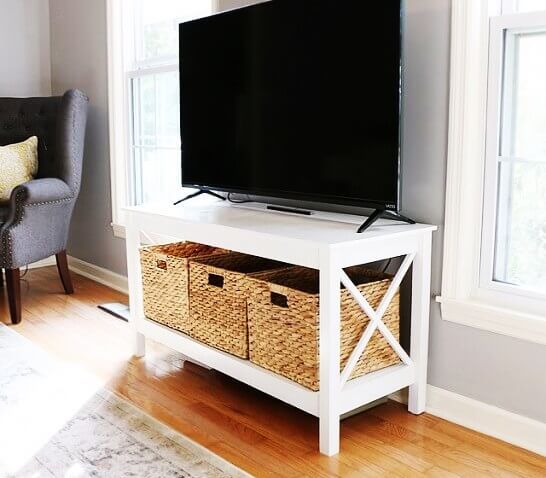 21 Affordable Diy Tv Stand Ideas You Can Build In A Weekend With Farmhouse Tv Stands For 75" Flat Screen With Console Table Storage Cabinet (Photo 5 of 15)