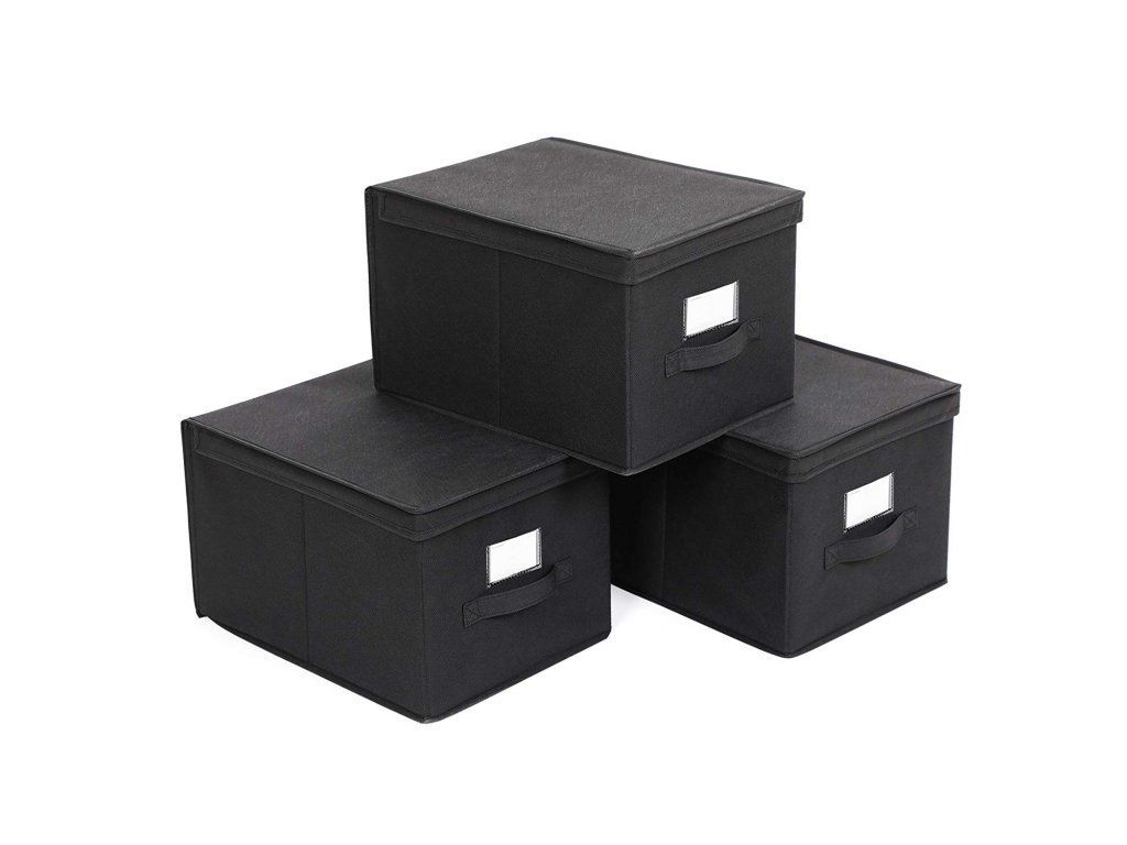 3 Kusy Úložných Skládacích Krabic S Víkem | Krabice, Box, Kuše Pertaining To Fulton Wide Tv Stands (View 14 of 15)