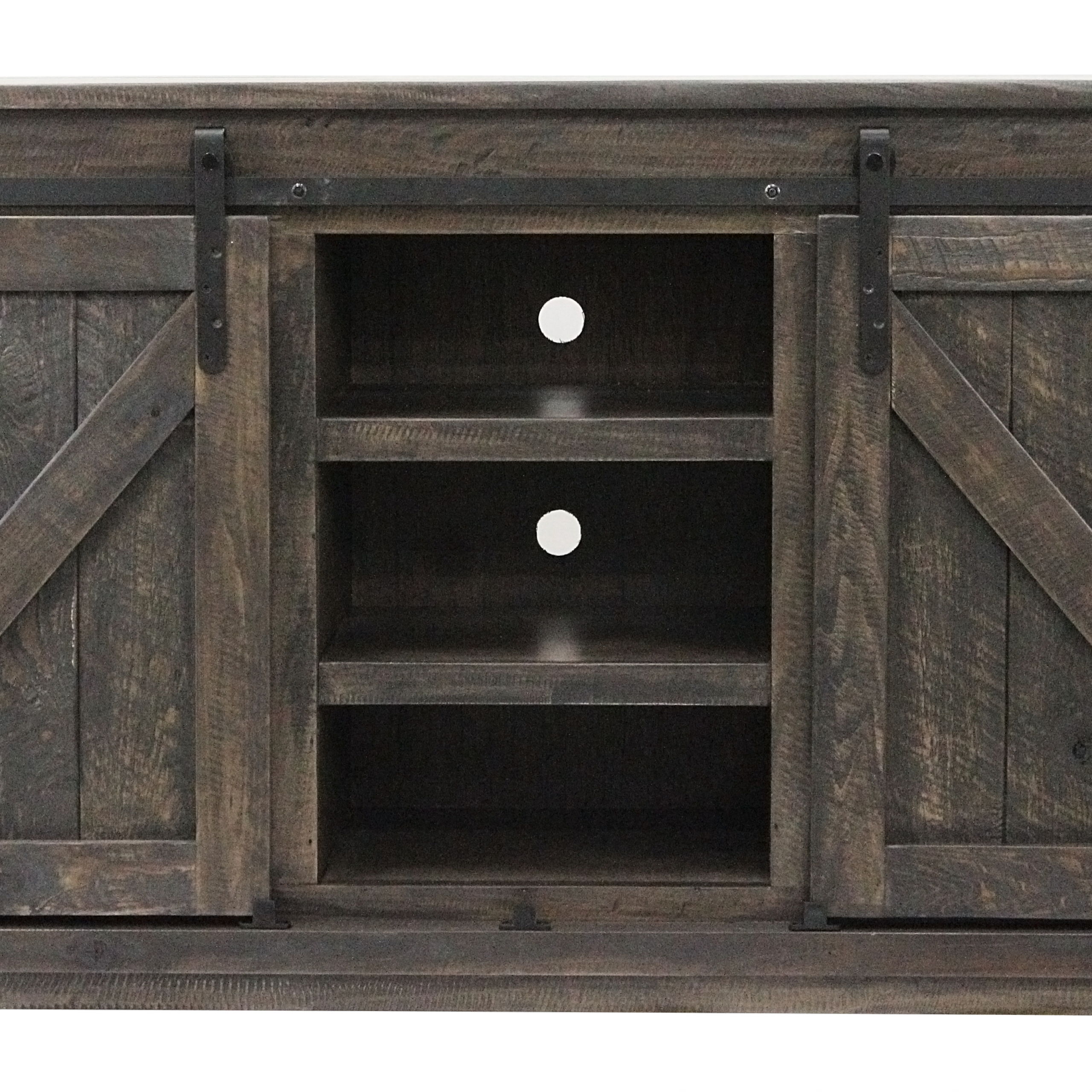 33854 Rustic 57" Wide Tv Stand | Unfinished Furniture Of With Green Tv Stands (Photo 6 of 15)