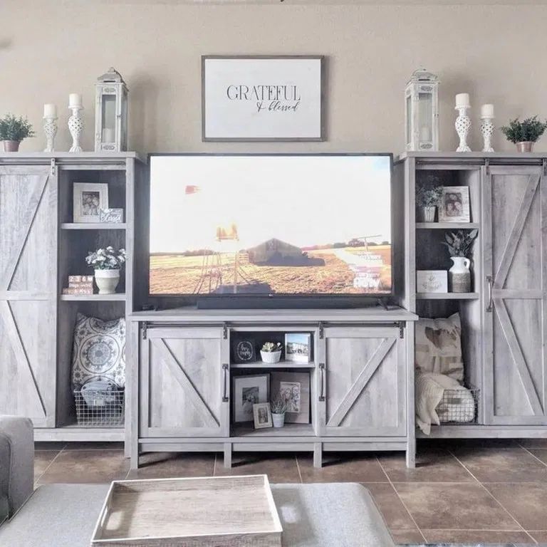 38+ Best Farmhouse Living Room Tv Stand Design Ideas Inside Urban Rustic Tv Stands (View 10 of 15)