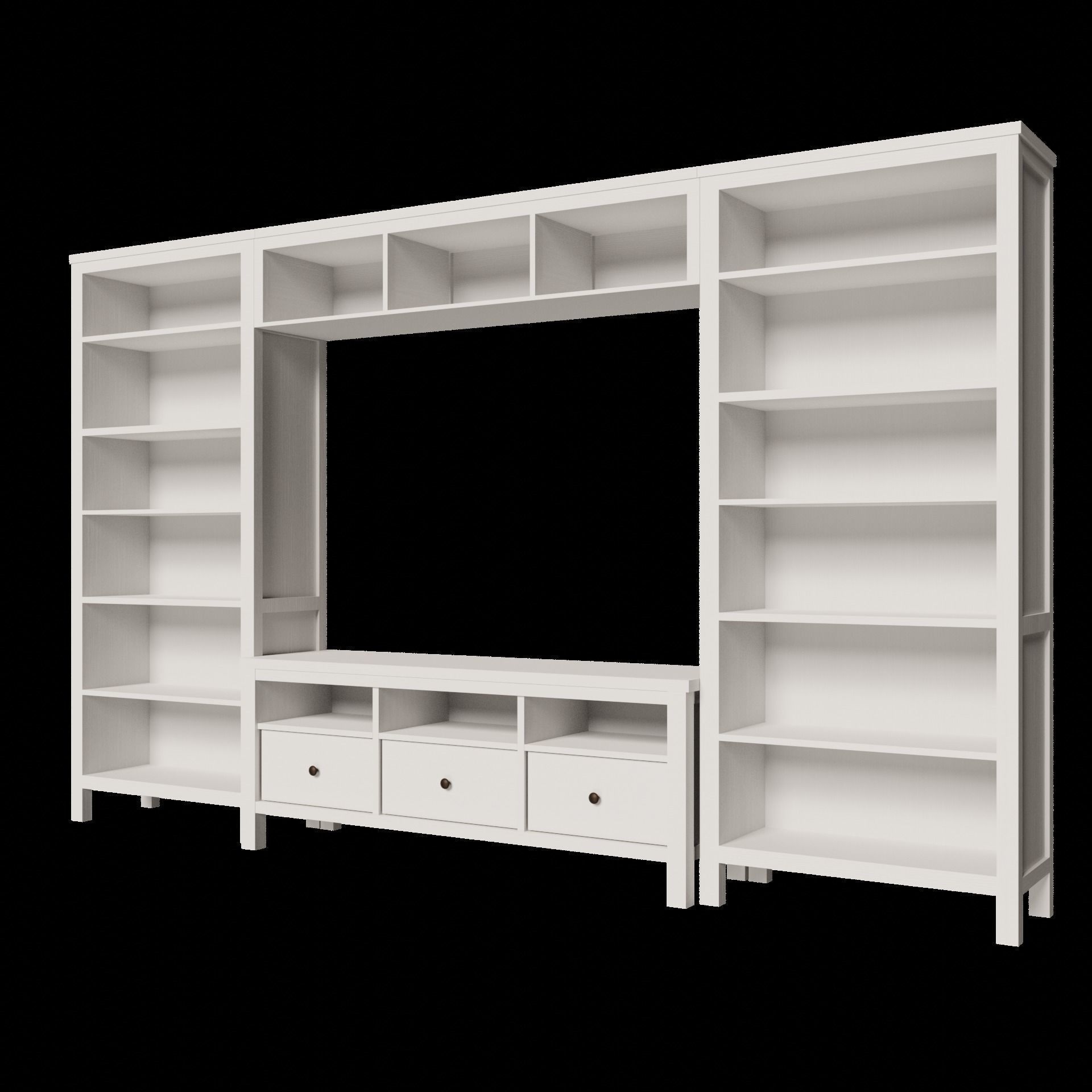 3d Model Ikea Hemnes Tv Storage Unit Cabinets Shelfs 2 Intended For Corner Units For Tv Ikea (Photo 5 of 15)