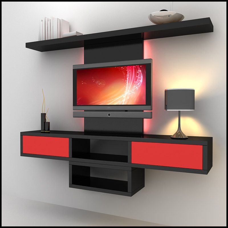 3dsmax Modern Tv Wall Unit In Modern Tv Units (View 7 of 15)
