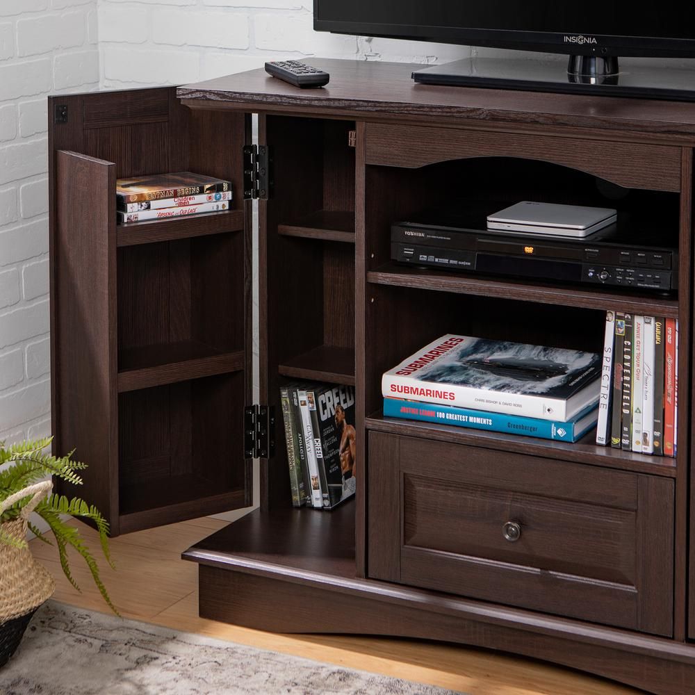 42" Espresso Wood Highboy Tv Stand With Regard To Expresso Tv Stands (Photo 14 of 15)
