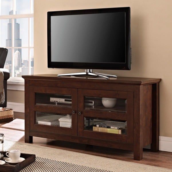 44 Inch Brown Wood Tv Stand – Free Shipping Today With Regard To Brown Tv Stands (View 10 of 15)