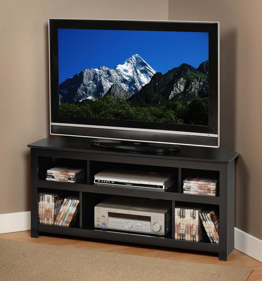 48" Plasma Lcd Led Corner Tv Stand Av Console Black New For Lionel Corner Tv Stands For Tvs Up To 48&quot; (Photo 12 of 15)