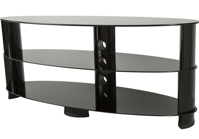 50" Black Oval Shaped Tv Stand Collection Only | In For Oval Tv Stands (Photo 2 of 15)