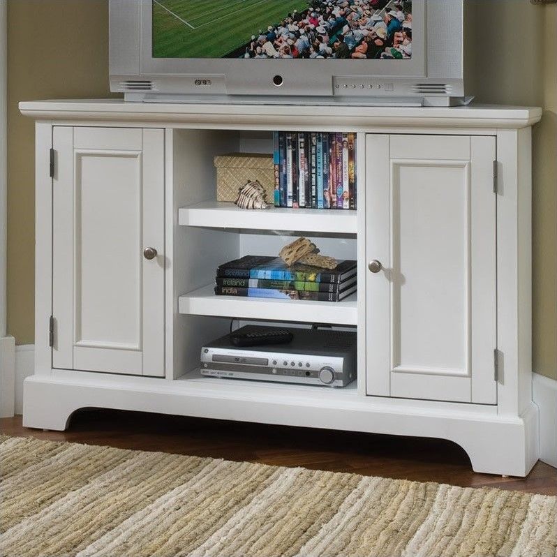 50" Corner Entertainment Credenza In White – 5530 07 Throughout 50 Inch Corner Tv Cabinets (View 6 of 15)