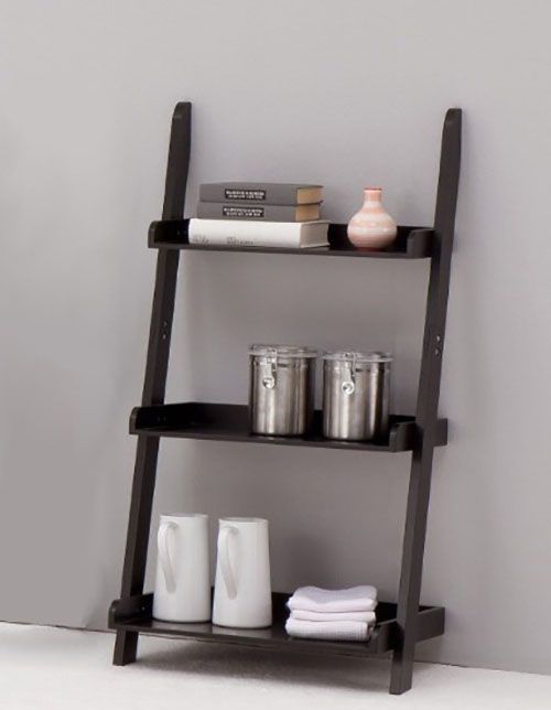 50 Ladder Shelf Image Ideas – White Leaning Ladder Throughout Tiva White Ladder Tv Stands (Photo 9 of 15)
