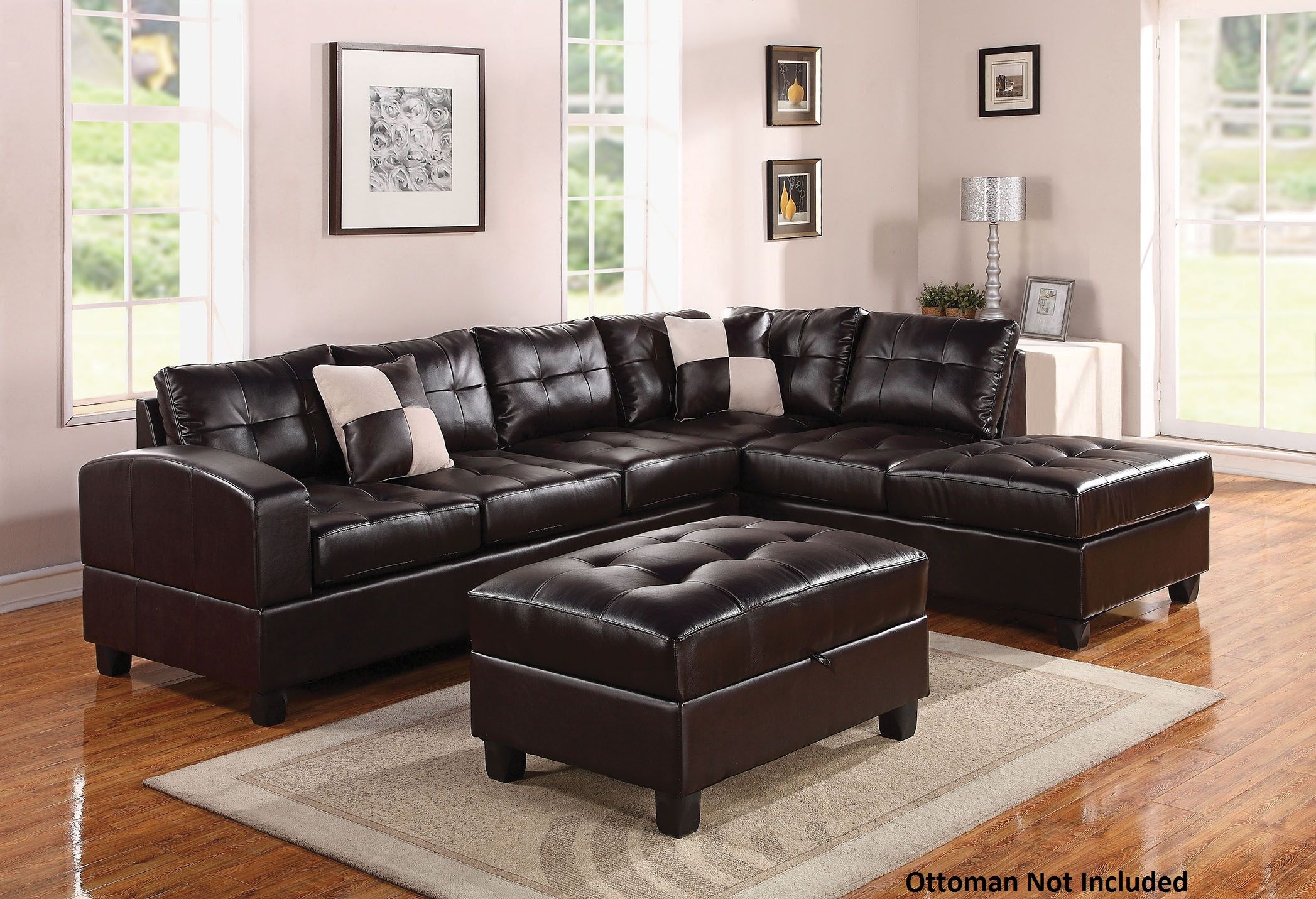 51195 Kiva Reversible Sectional With Left Facing Sofa Within Lyvia Pillowback Sofa Sectional Sofas (View 14 of 15)