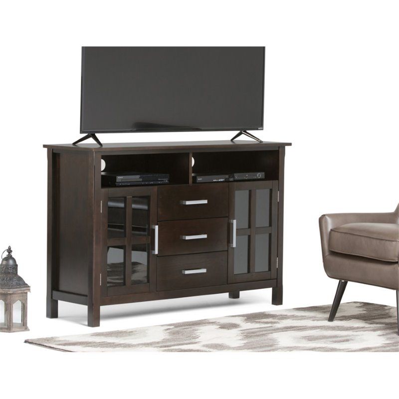 53" Tall Tv Stand In Dark Walnut Brown – 3axcridtvs In Tall Skinny Tv Stands (View 11 of 15)