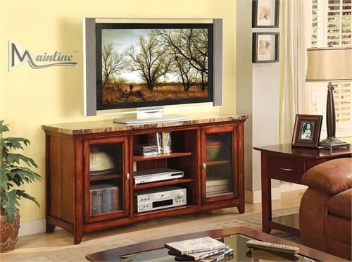#5734 Oak Corian Mainline Tv Stand | Faux Marble, 60 Inch With Regard To 60 Inch Tv Wall Units (View 1 of 15)