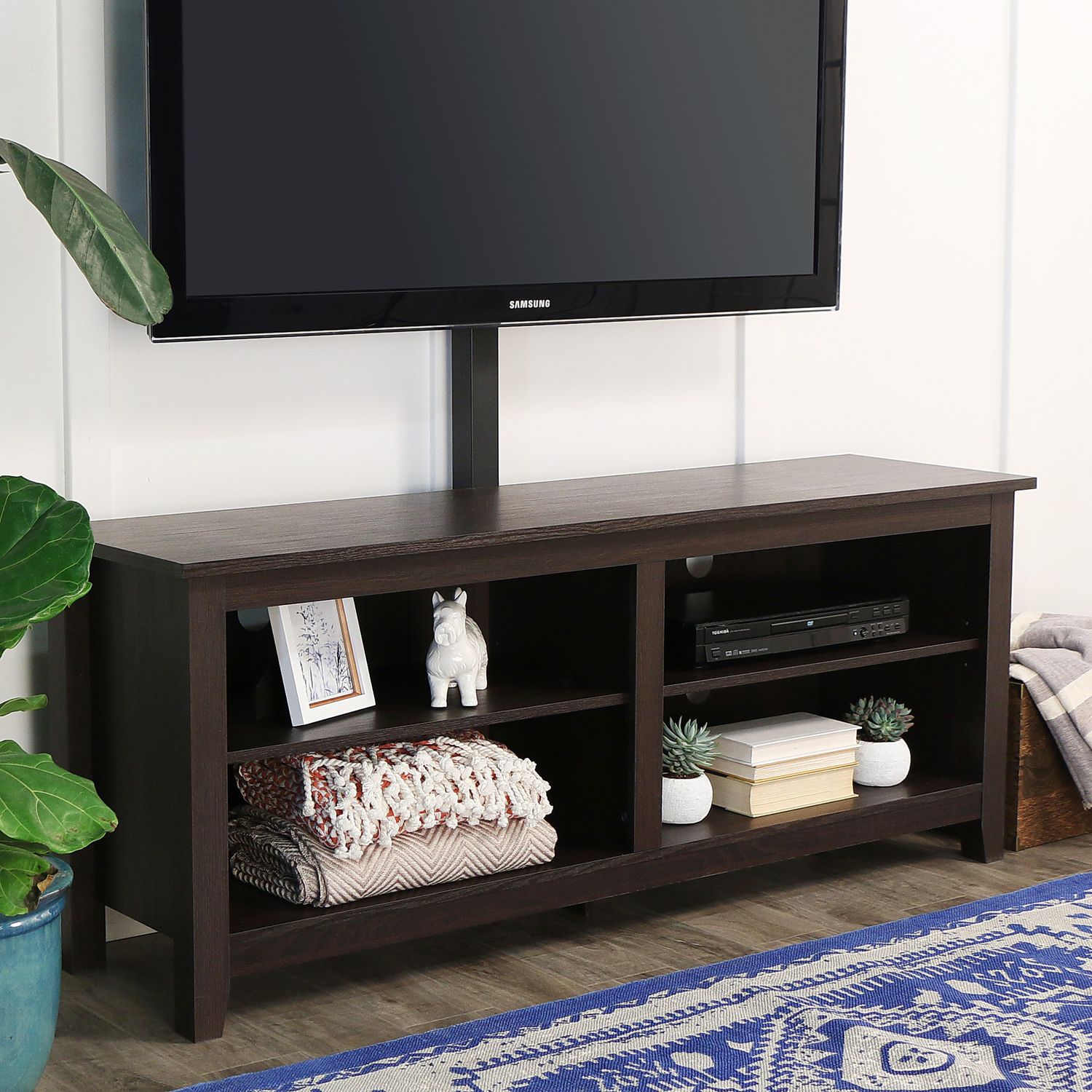 58" Espresso Tv Stand Console With Mount – Pier1 Imports For Expresso Tv Stands (View 12 of 15)