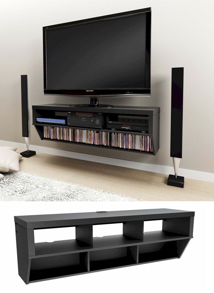 58" Wall Mounted Entertainment Console Lcd/led Tv Stand W Inside Shelves For Tvs On The Wall (View 6 of 15)