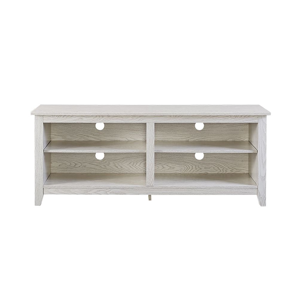 58" White Wash Wood Tv Stand Within White Wooden Tv Stands (View 12 of 15)