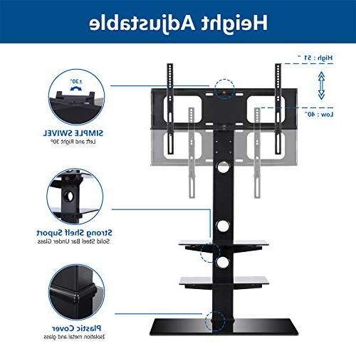 2023 Popular Floor Tv Stands with Swivel Mount and Tempered Glass ...