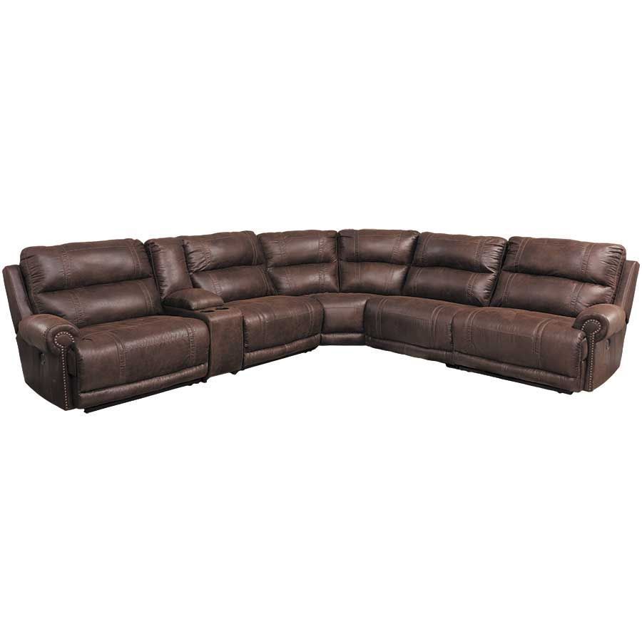6 Piece Power Reclining Sectional | Reclining Sectional Within Trailblazer Gray Leather Power Reclining Sofas (Photo 7 of 15)