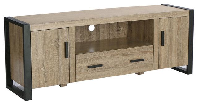 60" Ash Gray Wood Tv Stand Console, Driftwood – Industrial Pertaining To Techni Mobili 53" Driftwood Tv Stands In Grey (View 9 of 15)