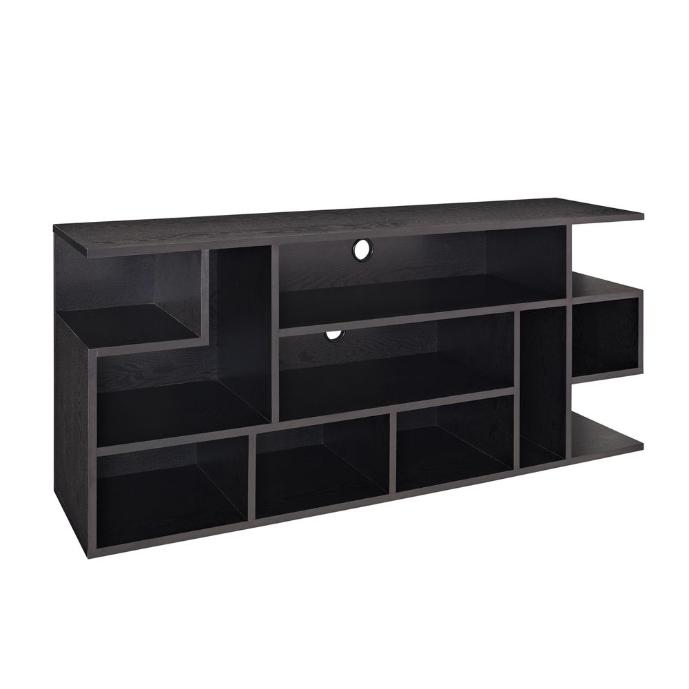 60" Black Wood Tv Stand With Regard To Dark Wood Tv Cabinets (View 13 of 15)