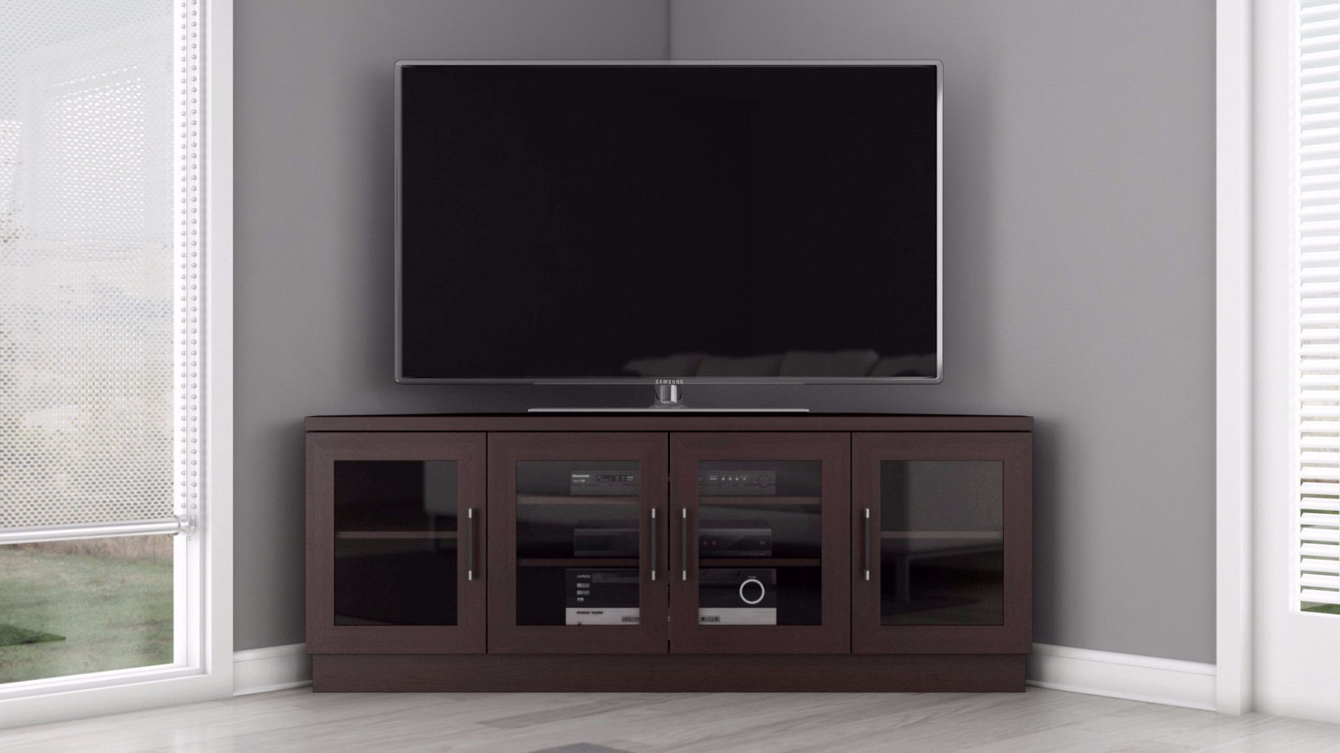 60 Inch Contemporary Corner Tv Stand / Media Console For For Corner Tv Stands For 60 Inch Flat Screens (View 4 of 15)