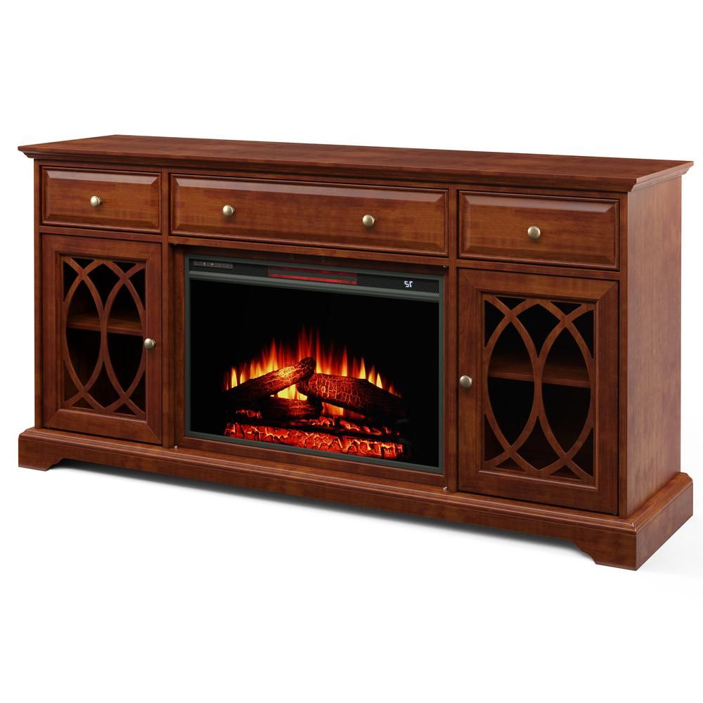 60'' Segmented Tv Stand With Electric Fireplace – Walmart With Hal Tv Stands For Tvs Up To 60&quot; (View 11 of 15)