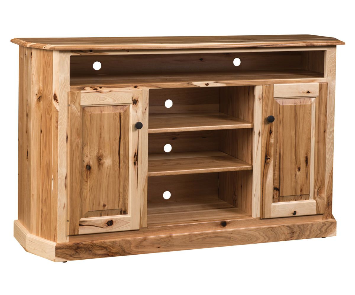 60" Tv Stand Rustic Hickory – The Factory Furniture Intended For Rustic Red Tv Stands (View 3 of 15)