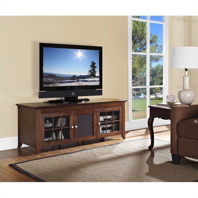 60" Wide Tv Stand In Walnut – Cre60 Regarding Tv Stands 40 Inches Wide (View 10 of 15)
