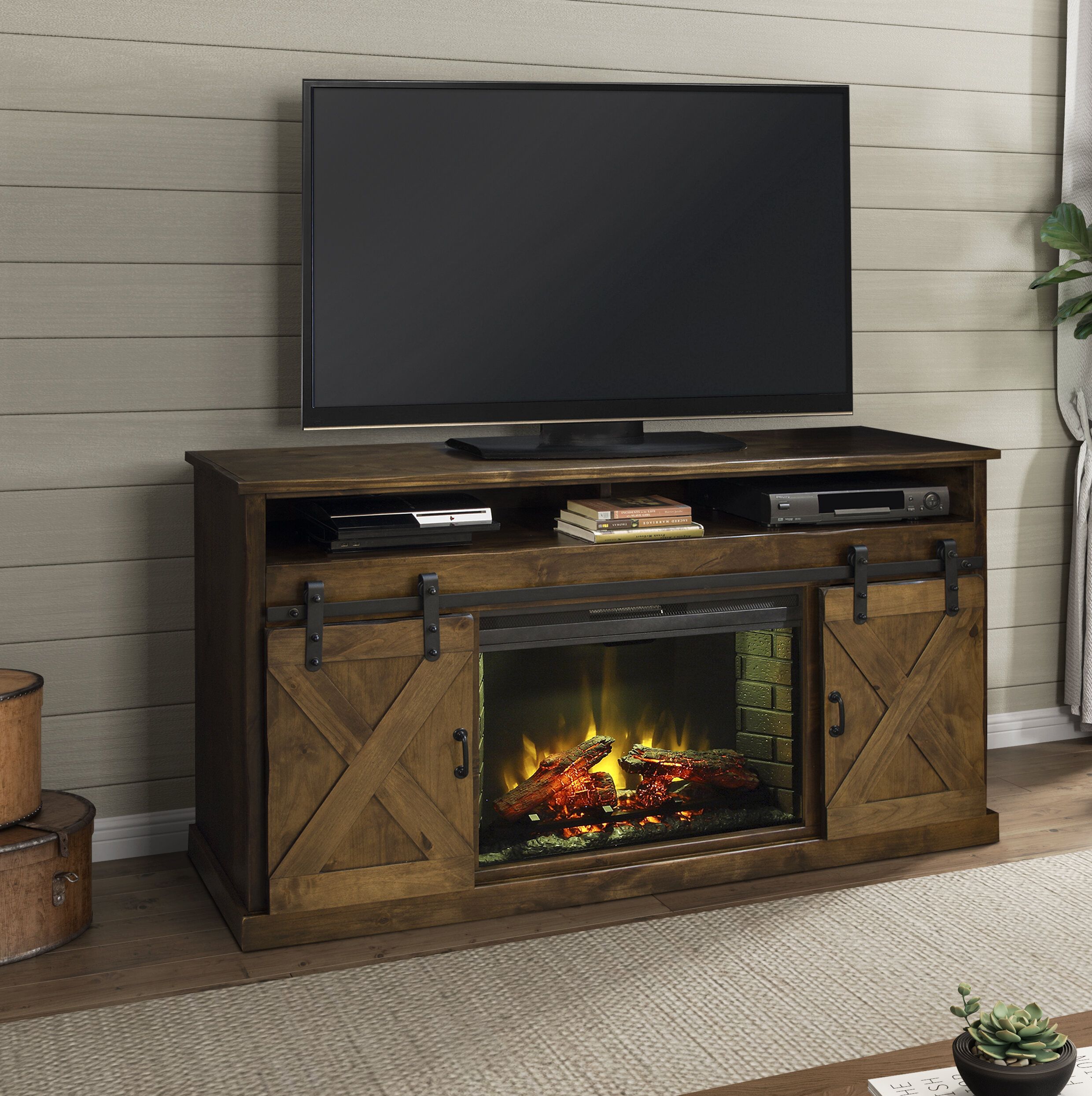 65 Inch Tv Stand With Fireplace Throughout Neilsen Tv Stands For Tvs Up To 65" (Photo 5 of 15)