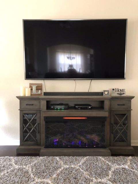 70" Hamilton Weathered Gray Tv Stand Infrared Electric For Casey May Tv Stands For Tvs Up To 70&quot; (View 8 of 15)