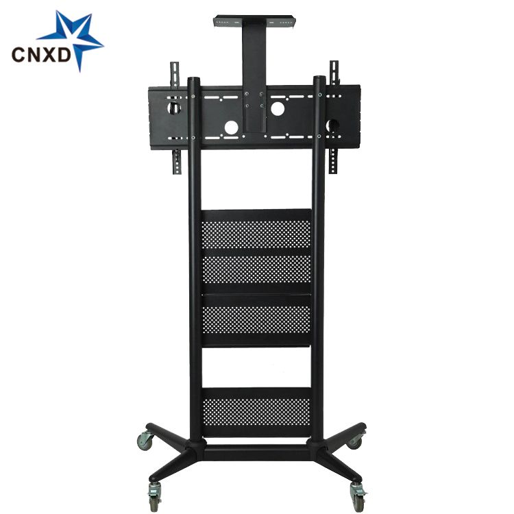 70 Inch Glass Tv Trolley Stand With Mount Tv Trolley On Pertaining To Mount Factory Rolling Tv Stands (View 10 of 15)