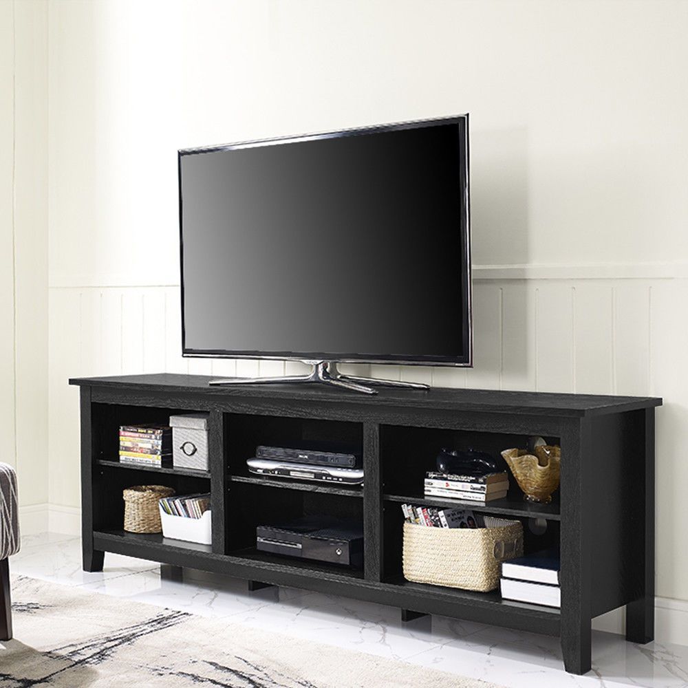 70 Inch Wood Tv Stand Entertainment Center Electric Media With Tv Stands For 70 Inch Tvs (Photo 3 of 15)