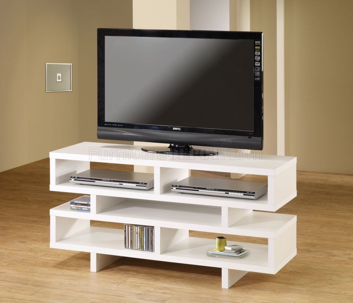 700721 Tv Stand In Whitecoaster Intended For Simple Open Storage Shelf Corner Tv Stands (Photo 5 of 15)