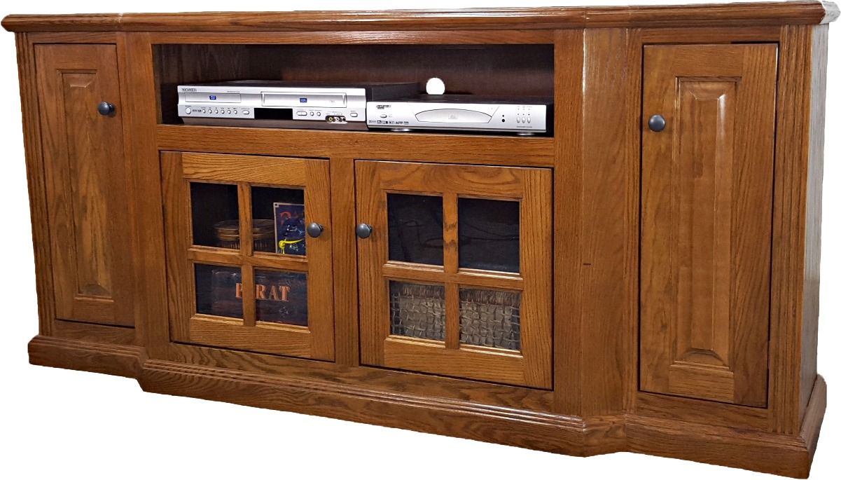 99866 Oak 67 1/2" Wide Tv Stand | Unfinished Furniture Of In Dillon Oak Extra Wide Tv Stands (View 11 of 15)