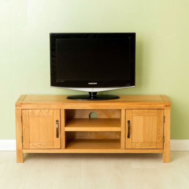 Abbey Waxed Oak Tv Stand Unit 120cm Large Television Within Contemporary Oak Tv Stands (Photo 3 of 15)