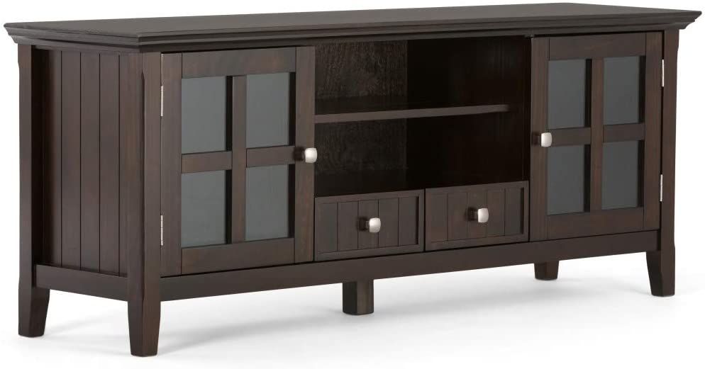 Acadian Solid Wood Universal Tv Media Stand, 60 Inch Wide With Regard To Greenwich Wide Tv Stands (Photo 14 of 15)