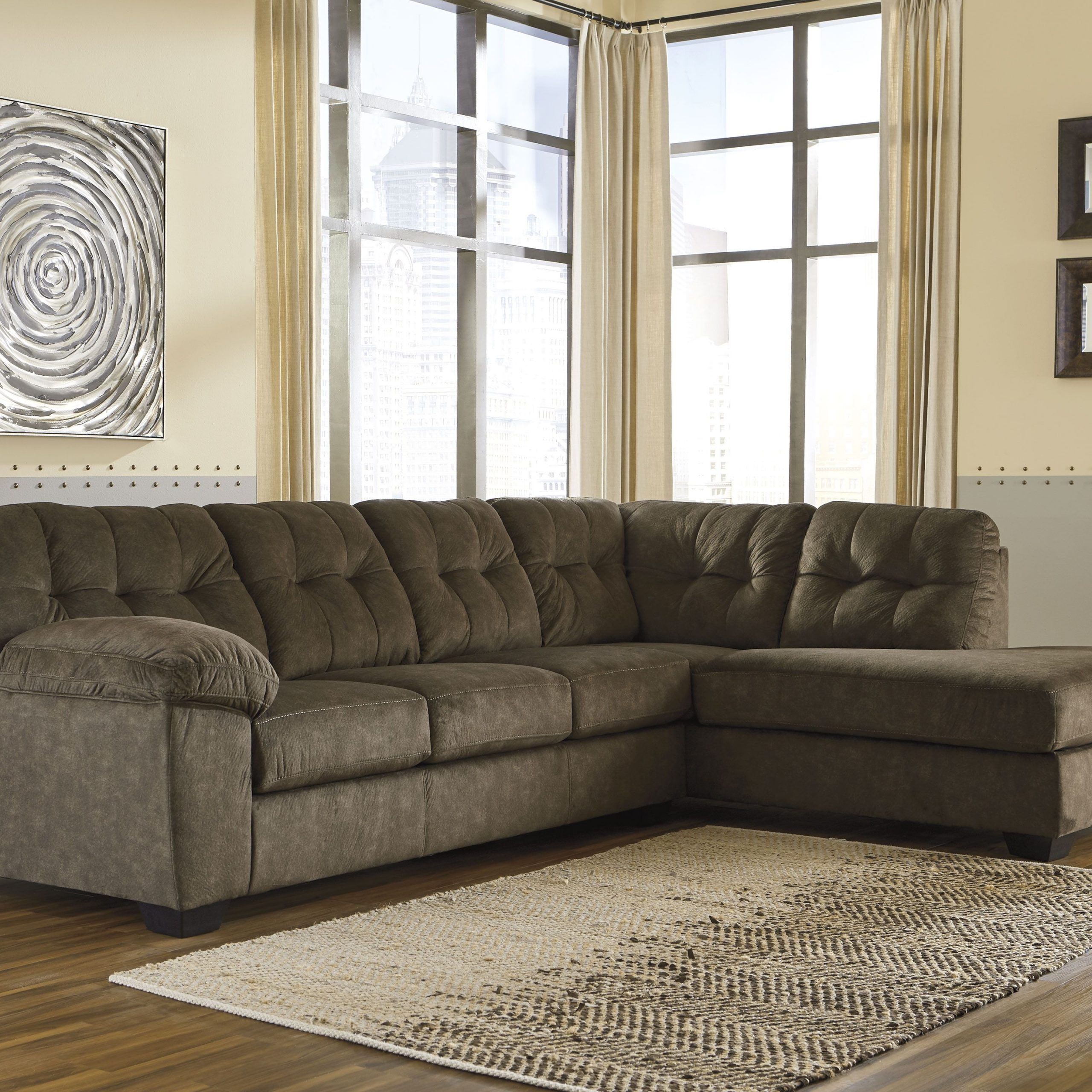Accrington 2 Piece Sectional With Chaise | Ashley For 2pc Maddox Left Arm Facing Sectional Sofas With Chaise Brown (View 11 of 15)