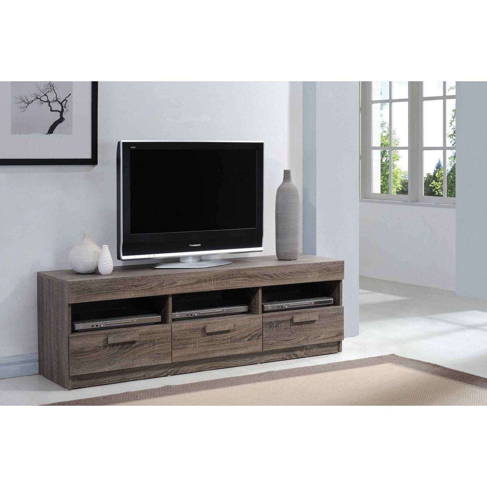 Acme Alvin Rustic Oak Tv Stand For Flat Screen Tvs Up To With Ahana Tv Stands For Tvs Up To 60" (View 7 of 15)